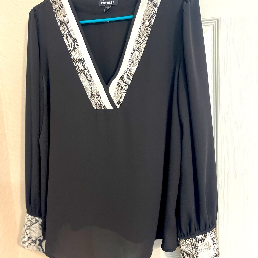 Express black v neck blouse